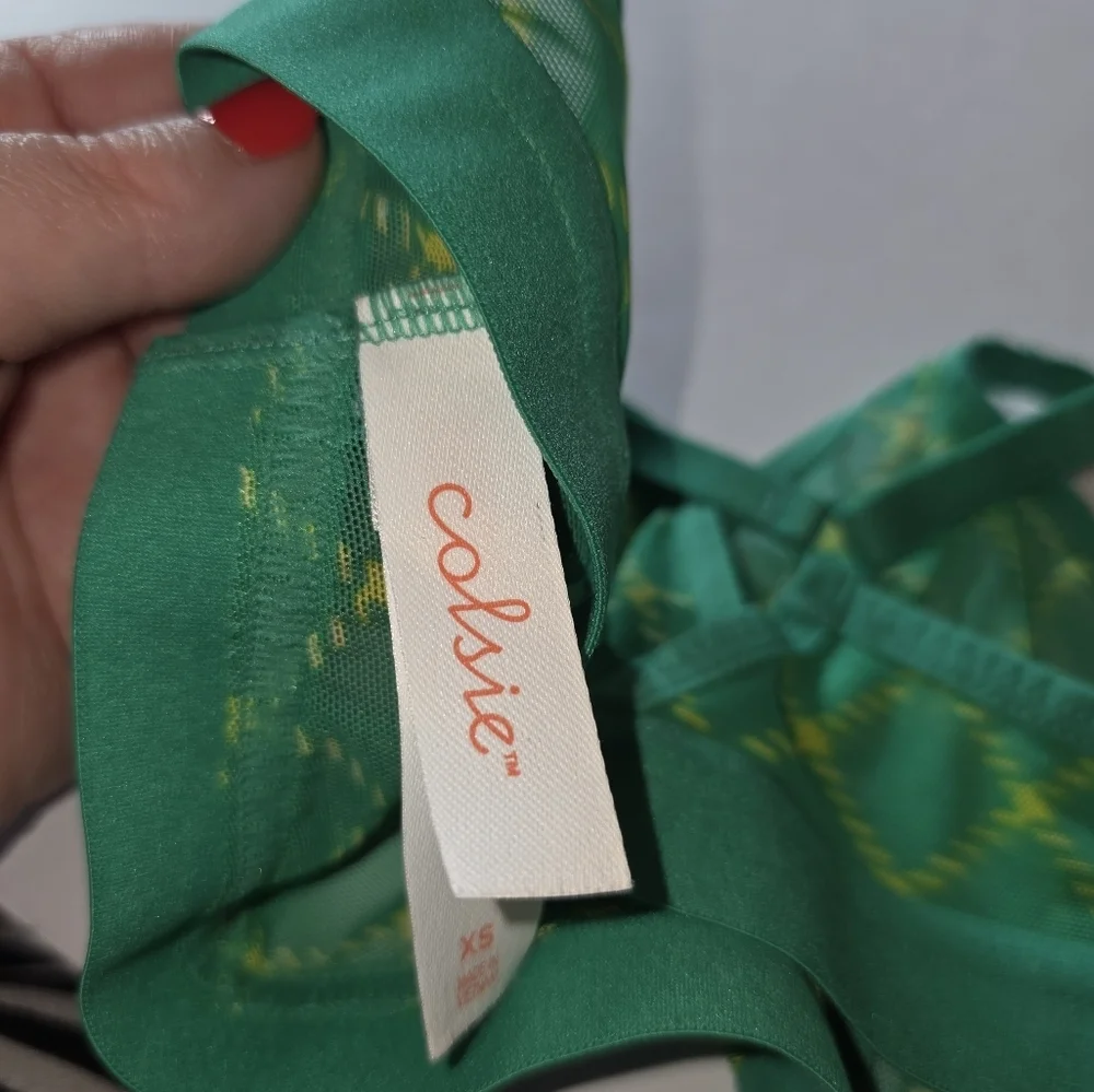 Colsie Size XS Green Bralette NWOT